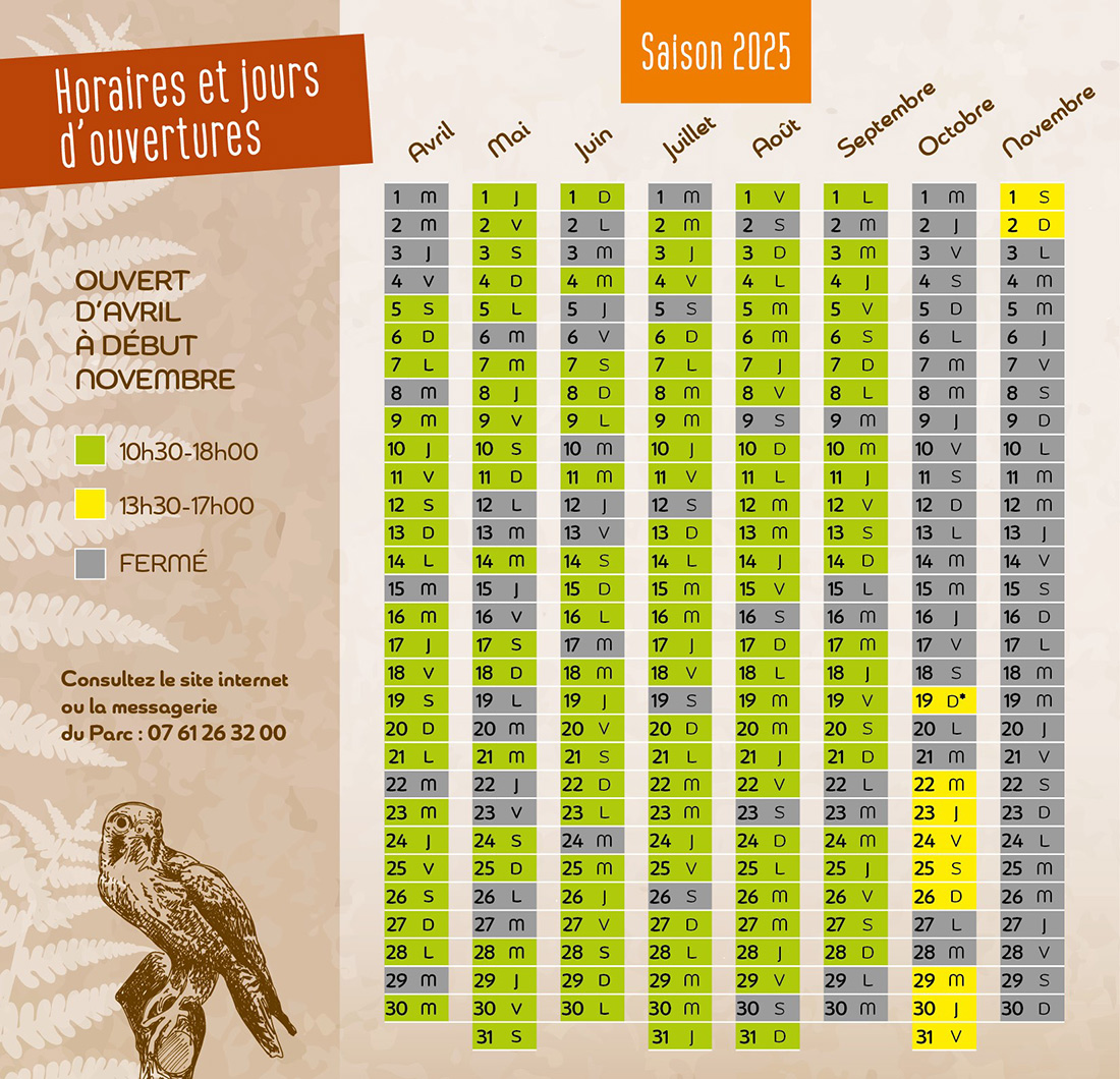 Horaires d'ouvertures